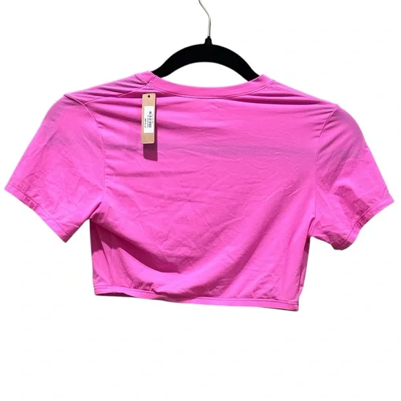(Sold) Skims Fits Everybody Super Cropped T Shirt Neon Orchid Pink Size Medium - Picture 3 of 5